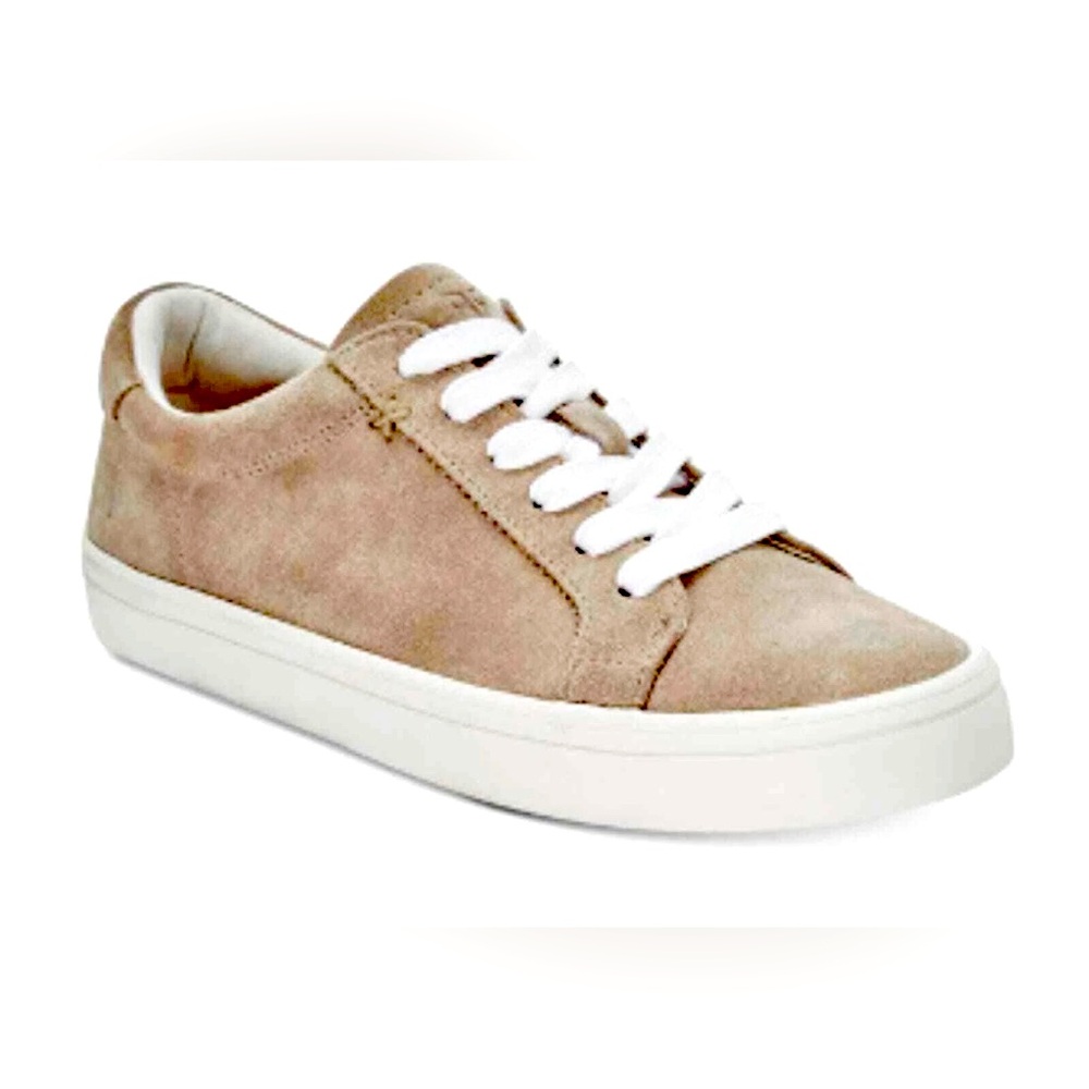 Frye Kerry Beige Tan Suede Sneakers Shoes Lace Up Low Casual Womens 7M